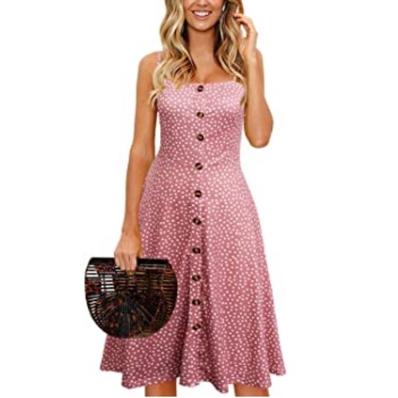 Pink Polka Dot Sun Dress - Picture 4 of 5